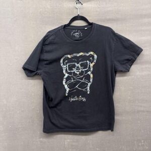Hustle Gang Shirt Mens Small Black Bear Graphic Hip Hop Streetwear Tee Urban
